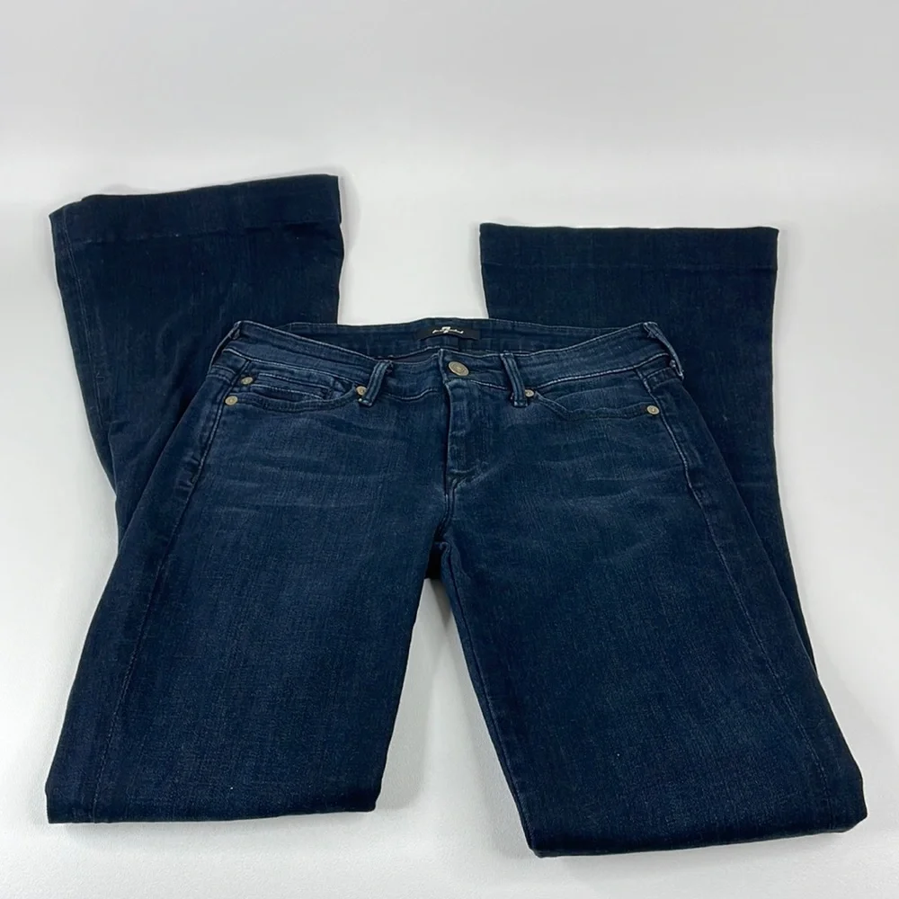 7 For All Mankind Jiselle Slim Flare Jeans Dark wash size 26 - Picture 2 of 14